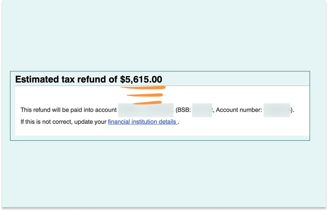 Tax return result Jonas from Germany $5615 AUD - TuTax